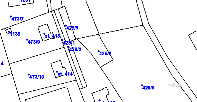 Parcela st. 426/2 v KÚ Světice u Říčan, Katastrální mapa