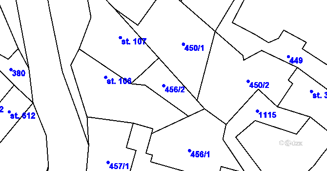 Parcela st. 456/2 v KÚ Světice u Říčan, Katastrální mapa