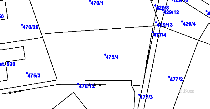 Parcela st. 475/4 v KÚ Světice u Říčan, Katastrální mapa