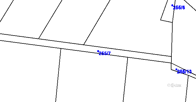 Parcela st. 255/7 v KÚ Světlá pod Javořicí, Katastrální mapa