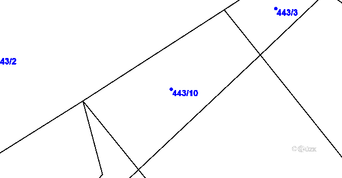Parcela st. 443/10 v KÚ Světlá pod Javořicí, Katastrální mapa