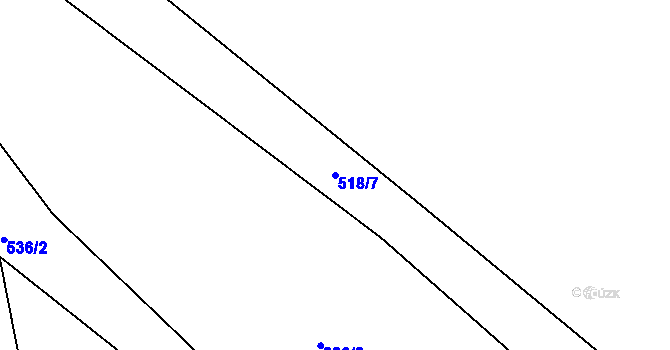 Parcela st. 518/7 v KÚ Světlá pod Javořicí, Katastrální mapa