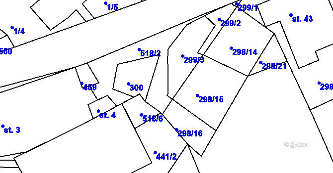 Parcela st. 36 v KÚ Světlá pod Javořicí, Katastrální mapa