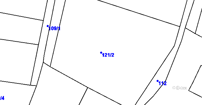 Parcela st. 121/2 v KÚ Světlá pod Javořicí, Katastrální mapa