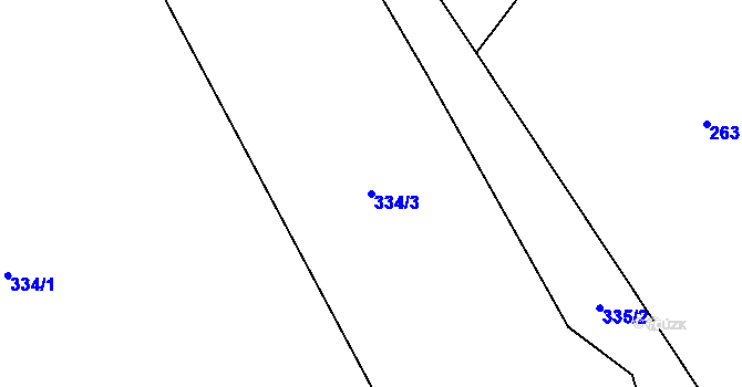 Parcela st. 334/3 v KÚ Světlá pod Javořicí, Katastrální mapa