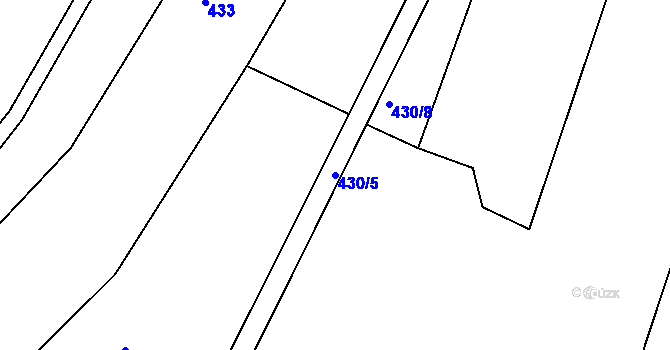 Parcela st. 430/5 v KÚ Světlá pod Javořicí, Katastrální mapa