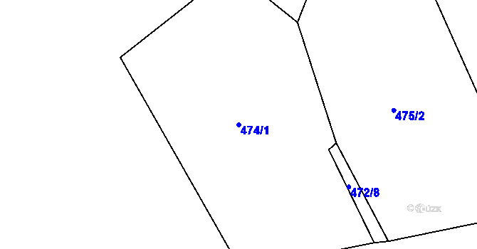 Parcela st. 474/1 v KÚ Světlá pod Javořicí, Katastrální mapa