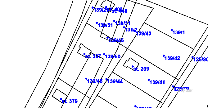 Parcela st. 139/50 v KÚ Andělská Hora ve Slezsku, Katastrální mapa