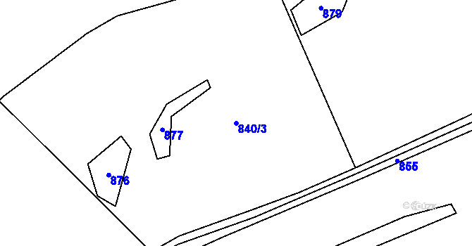 Parcela st. 840/3 v KÚ Dětřichovice, Katastrální mapa