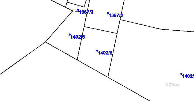 Parcela st. 1402/5 v KÚ Dětřichovice, Katastrální mapa
