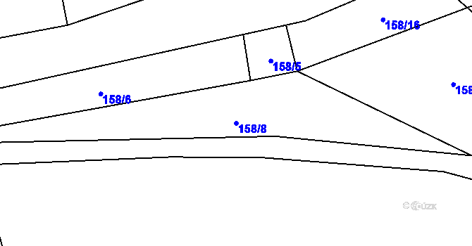 Parcela st. 158/8 v KÚ Suchá Rudná, Katastrální mapa