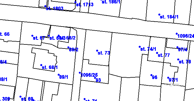 Parcela st. 73 v KÚ Světlá nad Sázavou, Katastrální mapa