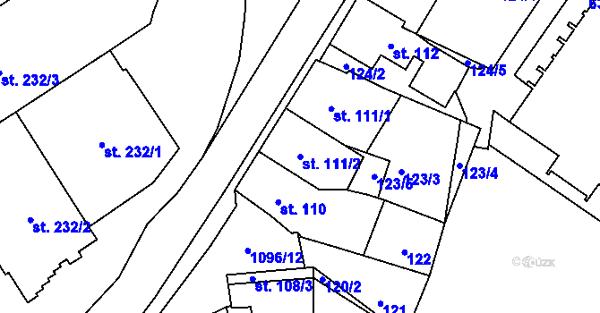Parcela st. 111/2 v KÚ Světlá nad Sázavou, Katastrální mapa
