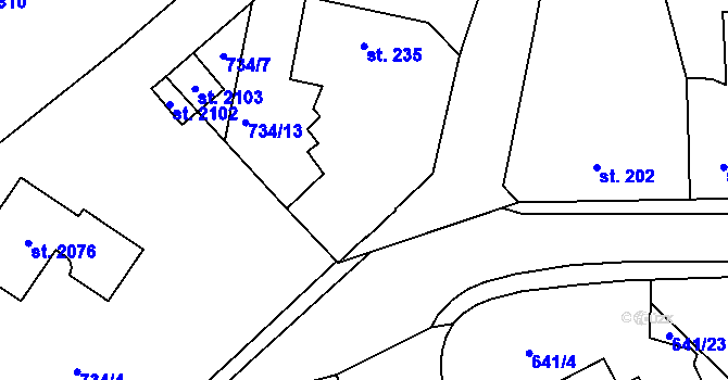 Parcela st. 235 v KÚ Světlá nad Sázavou, Katastrální mapa