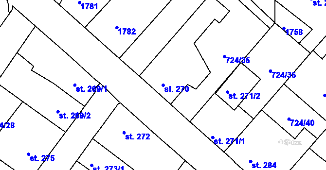 Parcela st. 270 v KÚ Světlá nad Sázavou, Katastrální mapa