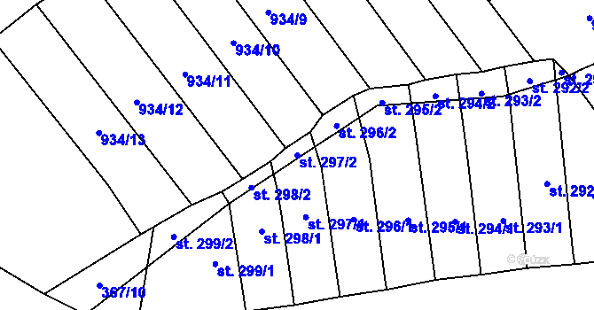 Parcela st. 297/2 v KÚ Světlá nad Sázavou, Katastrální mapa