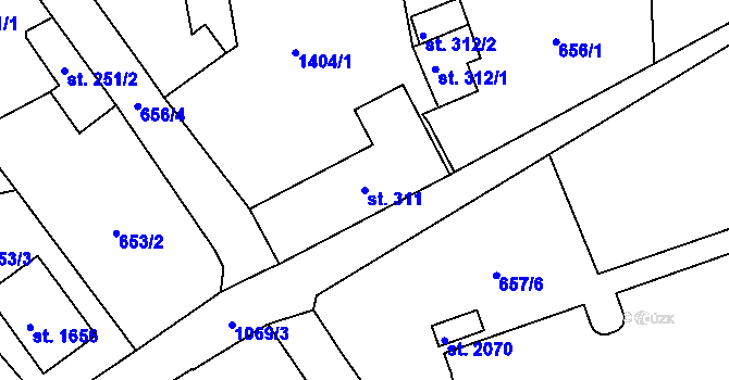 Parcela st. 311 v KÚ Světlá nad Sázavou, Katastrální mapa