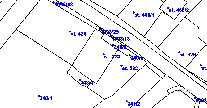 Parcela st. 323 v KÚ Světlá nad Sázavou, Katastrální mapa