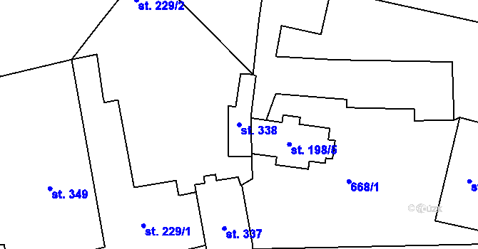 Parcela st. 338 v KÚ Světlá nad Sázavou, Katastrální mapa