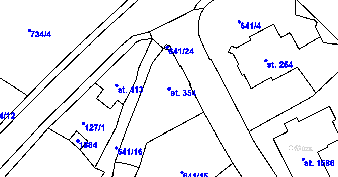 Parcela st. 354 v KÚ Světlá nad Sázavou, Katastrální mapa