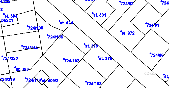 Parcela st. 379 v KÚ Světlá nad Sázavou, Katastrální mapa