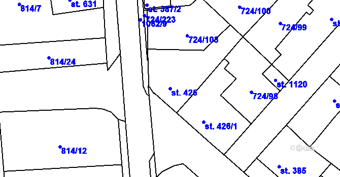 Parcela st. 425 v KÚ Světlá nad Sázavou, Katastrální mapa