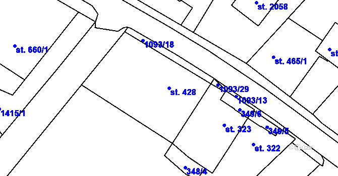Parcela st. 428 v KÚ Světlá nad Sázavou, Katastrální mapa