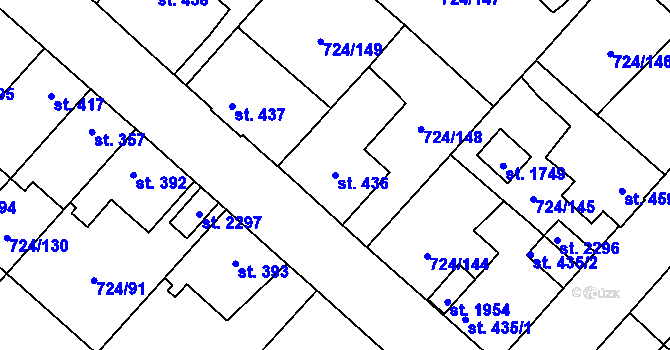 Parcela st. 436 v KÚ Světlá nad Sázavou, Katastrální mapa