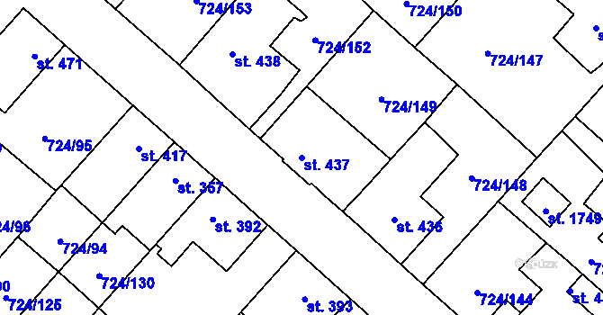 Parcela st. 437 v KÚ Světlá nad Sázavou, Katastrální mapa