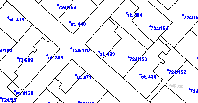 Parcela st. 439 v KÚ Světlá nad Sázavou, Katastrální mapa
