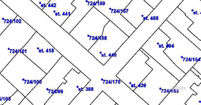 Parcela st. 440 v KÚ Světlá nad Sázavou, Katastrální mapa