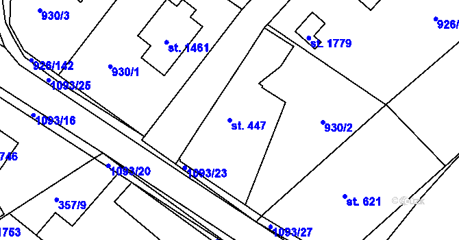 Parcela st. 447 v KÚ Světlá nad Sázavou, Katastrální mapa