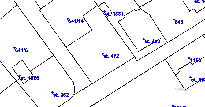 Parcela st. 472 v KÚ Světlá nad Sázavou, Katastrální mapa
