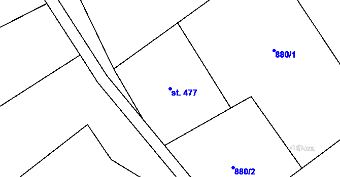 Parcela st. 477 v KÚ Světlá nad Sázavou, Katastrální mapa