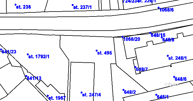 Parcela st. 495 v KÚ Světlá nad Sázavou, Katastrální mapa