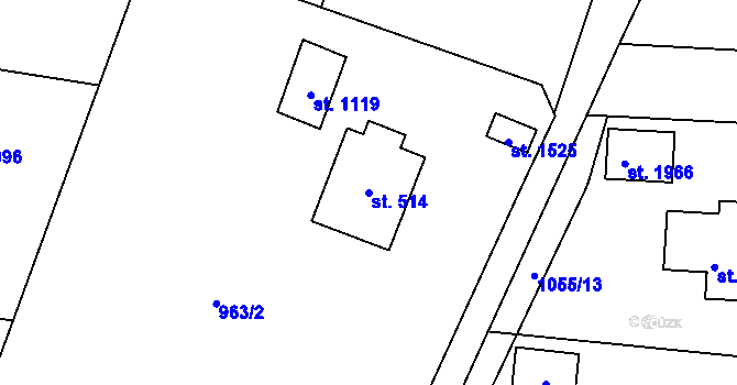 Parcela st. 514 v KÚ Světlá nad Sázavou, Katastrální mapa