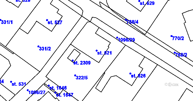 Parcela st. 521 v KÚ Světlá nad Sázavou, Katastrální mapa