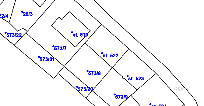 Parcela st. 522 v KÚ Světlá nad Sázavou, Katastrální mapa