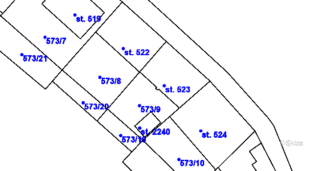 Parcela st. 523 v KÚ Světlá nad Sázavou, Katastrální mapa