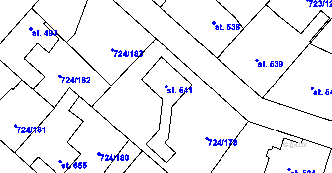 Parcela st. 541 v KÚ Světlá nad Sázavou, Katastrální mapa