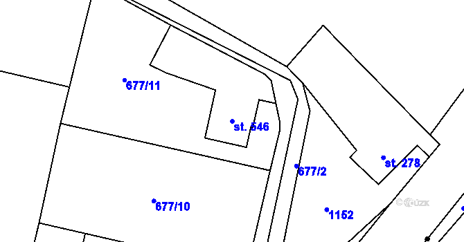 Parcela st. 546 v KÚ Světlá nad Sázavou, Katastrální mapa