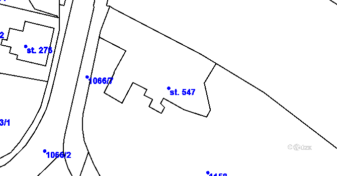 Parcela st. 547 v KÚ Světlá nad Sázavou, Katastrální mapa