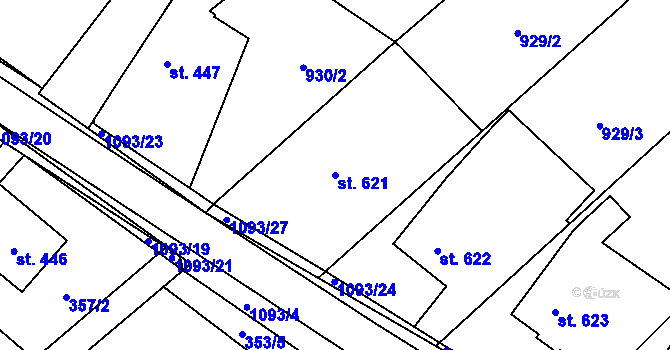 Parcela st. 621 v KÚ Světlá nad Sázavou, Katastrální mapa