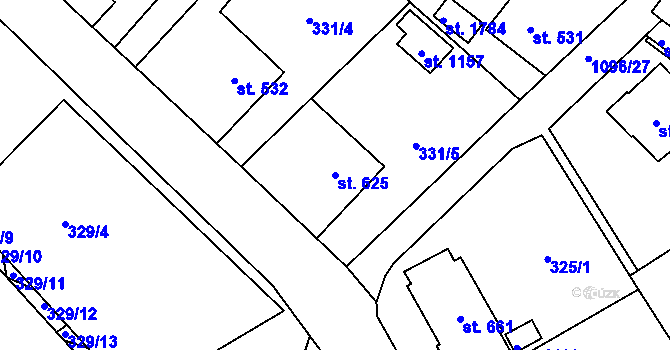 Parcela st. 625 v KÚ Světlá nad Sázavou, Katastrální mapa