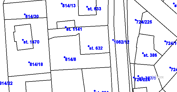 Parcela st. 632 v KÚ Světlá nad Sázavou, Katastrální mapa