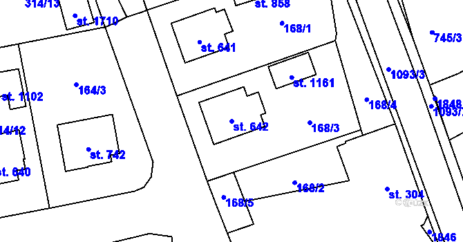 Parcela st. 642 v KÚ Světlá nad Sázavou, Katastrální mapa
