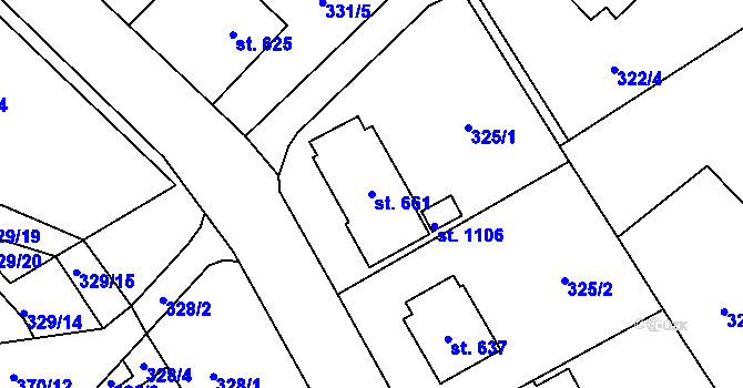 Parcela st. 661 v KÚ Světlá nad Sázavou, Katastrální mapa