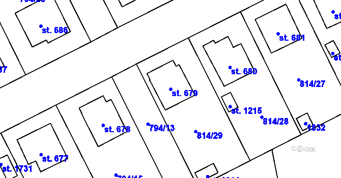 Parcela st. 679 v KÚ Světlá nad Sázavou, Katastrální mapa
