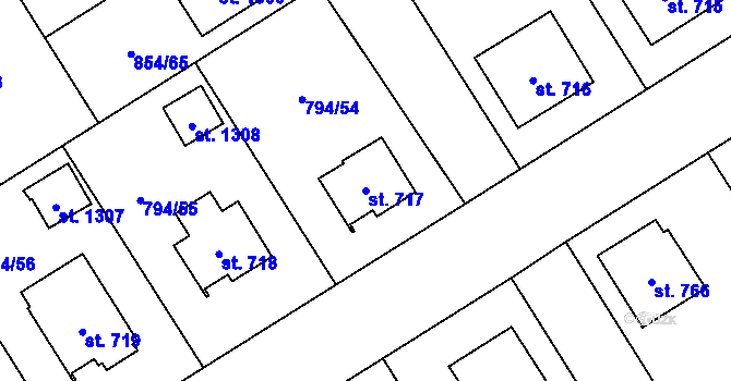 Parcela st. 717 v KÚ Světlá nad Sázavou, Katastrální mapa