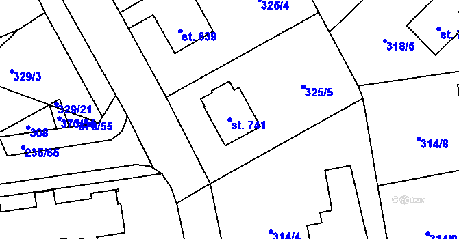 Parcela st. 741 v KÚ Světlá nad Sázavou, Katastrální mapa